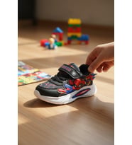 Enoch Çocuk Ortopedik Tabanlı Örümcek Adam Karakterli Işıklı Sneaker Ayakkabı