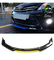 Toyota Corolla 2015 - 2017 Sarı Renkli Şeritli Dilli Ön Lip 4 Prç Parlak Siyah ABS