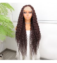 Afro Dalga Çikolata Kahve Fiber Sentetik Tül Peruk