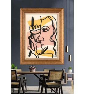 Altın Varaklı  Çerçeveli Paspartulu Tablo ndd747 (Gold)