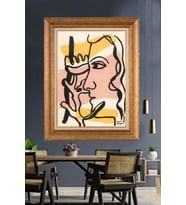 Altın Varaklı  Çerçeveli Paspartulu Tablo ndd747 (Gold)