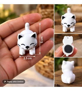 Magnet Kedi Buzdolabı Süsü Kedi Figürlü Dekoratif Hediyelik 5 x 2,5 cm