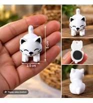 Magnet Kedi Buzdolabı Süsü Kedi Figürlü Dekoratif Hediyelik 5 x 2,5 cm