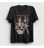 Presmono Unisex Beyaz Poster Kim Sejeong T-Shirt 523973tt (Siyah)