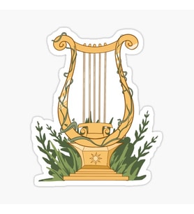 Apollo Lyre Greek Mythology Sticker Etiket Yapıştırma 19CM