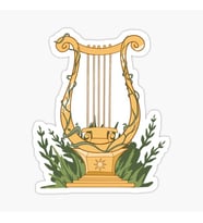 Apollo Lyre Greek Mythology Sticker Etiket Yapıştırma 19CM