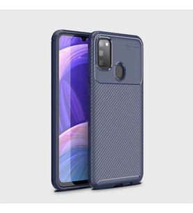 Samsung Galaxy M21 Kılıf Esnek Soft Karbon Tasarım Legion Serisi (Lacivert)
