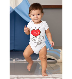 You And Me Dad Desenli Kısa Kol Unisex Body