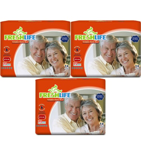 FreshLife Yetişkin Hasta Bezi Bel Bantlı L - Large - Büyük 90 Adet (3PK*30)