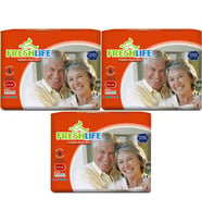 FreshLife Yetişkin Hasta Bezi Bel Bantlı L - Large - Büyük 90 Adet (3PK*30)