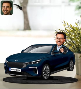 BK Gift Kişiye Özel Erkek Gemlik Renk Togg Karikatür Biblo -2, Arkadaşa Hediye, Araba Hediyesi