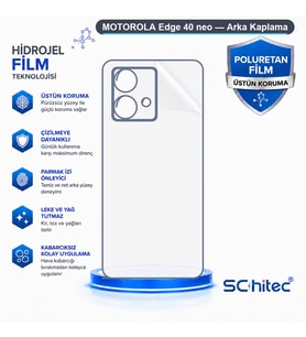 SChitec MOTOROLA Edge 40 neo Uyumlu Arka Yüzey Hidrojel Koruyucu Film