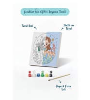 Deniz Kızı ve Midye Boyama Tuvali – Şövalesiz Boya Seti 20x20