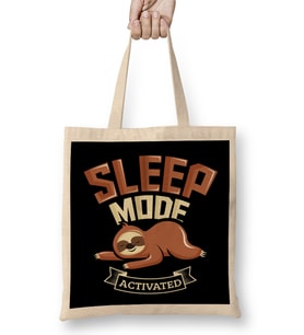 Sleep Mode Activated Cute Sloth Bez Çanta Uzun Saplı