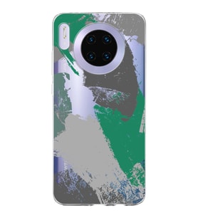 Huawei Mate 30 Uyumlu Kapak Brush Stroke Tasarımlı Şeffaf Silikon Kılıf