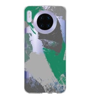 Huawei Mate 30 Uyumlu Kapak Brush Stroke Tasarımlı Şeffaf Silikon Kılıf
