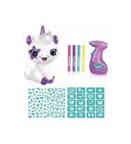 Airbrush Plush Unicorn Boyama Seti – 25 cm Yıkanabilir Pelüş ve 100+ Şablonlu Tasarım Seti (Çok Renkli)