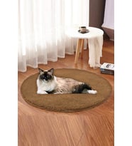 Kahverengi Peluş Kedi Yatağı, Rahat ve Sıcacık Uyku Alanı