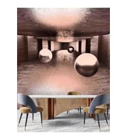 Dreamwall 3D Toplar Desenli Isı Ve Ses Yalıtımlı Sağlıklı Tekstil Duvar Kağıdı (Bakır)