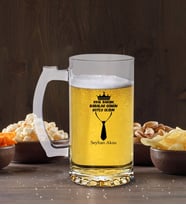 BK Gift Kişiye Özel İsimli Babalar Günü Tasarımlı Cam Bira Bardağı 50cl-11 , Babaya Hediye , Babalar Günü Hediyesi