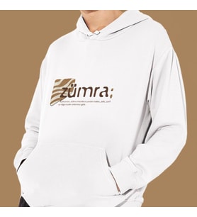 Kişiye Özel İsim Baskılı Kapşonlu Beyaz Unisex Sweatshirt HK2158