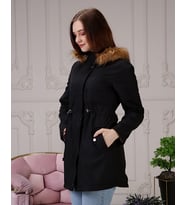 ALNİDA COLLECTİON İçi Kürkü Ve Su Geçirmez Bayan Kışlık Mont&Kaban (Siyah)