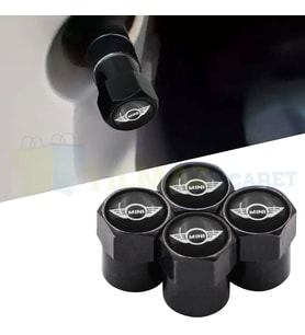 Mini Cooper Logo Sibop Kapağı Paslanmaz Çelik Siyah 4 Adet