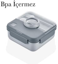 Paket Yemek Kutusu Bpa İçermez Çatal Kaşıklı Beslenme Kutusu (gri)