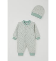 Breeze Erkek Bebek Tulum Mini Üçgenler Desenli 0-6 Ay, Su Yeşili
