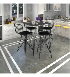 Knsz masa sandalye takımı hem105zengin grisyh 130*070 4 sandalye syhsyh