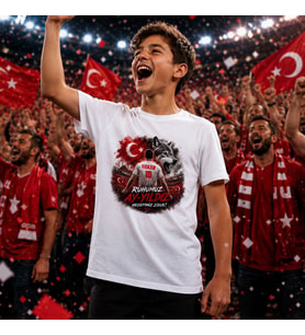 BK Gift Kişiye Özel Türkiye Taraftar Temalı 2026 Dünya Kupası Tasarımlı Çocuk Tişört-4, Tek Yürek Milli Takım Ruhu