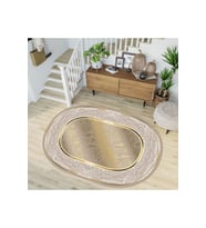 Eliana Home Baskılı, Yıkanabilir Kaymaz Taban Oval Halı LNA7203-SD378 100x150 cm (Bej)