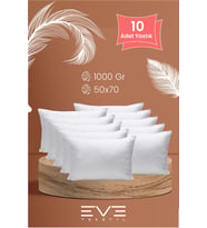 Eve 10 adet Roll Pack Microfiber Kılıflı Silikon Yastık 1000 Gr