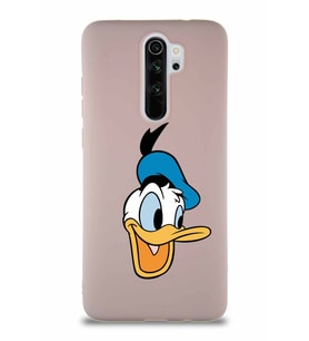 Xiaomi Redmi Note 8 Pro Soft Premier Kapak Donald Duck-A Tasarımlı Silikon Kılıf - Pudra (Şeffaf)