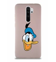 Xiaomi Redmi Note 8 Pro Soft Premier Kapak Donald Duck-A Tasarımlı Silikon Kılıf - Pudra (Şeffaf)