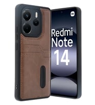 Note 14 4G Kılıf Sara Kartvizitli Deri Kılıf - Taba