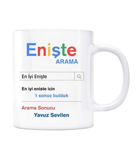 Kişiye Özel İsimli Enişte Google Arama Motoru Kupa Bardak