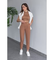 Kadın Camel Tokalı Ofis Pantolon Qns038