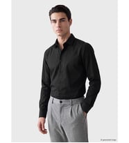 LCW BUSINESS Siyah Slim Fit Gabardin Erkek Gömlek