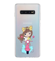 Samsung Galaxy S10 Plus Kapak Vespagirl Tasarımlı Şeffaf Silikon Kılıf