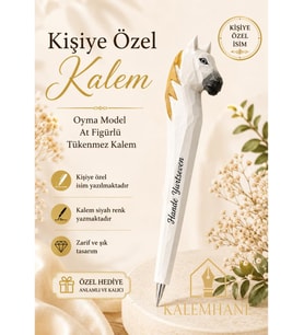 Kalemhane Kişiye Özel İsimli Oyma Model At Figürlü Tükenmez Kalem – Özel Hediye