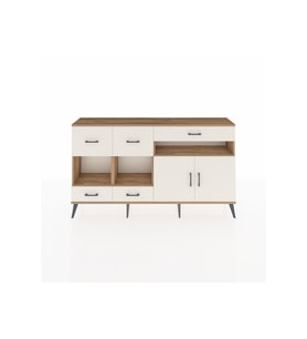 Arges Konsol 4 Raflı 5 Çekmeceli 2 Kapaklı 176x30x99 Çam-Aytaşı