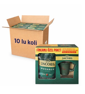 Jacobs Monarch Gold 200 gr İkonik Jacobs Fincanlı Set x 10 Adet