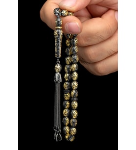 Sertifikalı Altın ve Rodaj Kaplama Gümüş Tespih 6.5x8mm 45Gr Arpa Kesim (Çok Renkli)