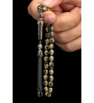 Sertifikalı Altın ve Rodaj Kaplama Gümüş Tespih 6.5x8mm 45Gr Arpa Kesim (Çok Renkli)