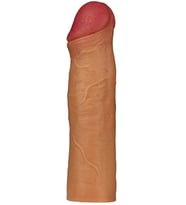Fastieshop Gerçekçi Dokululu 5 cm Dolgulu Penis Kılıfı - 18 cm (Ten)
