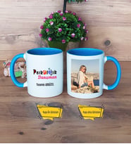 Psikolojik Danışman Kupa Bardak Mavi Fotoğraflı Psikolojik Danışmana Hediye