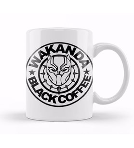 Black Panter Marvel Wakanda Black Coffee Kupa Bardak Porselen