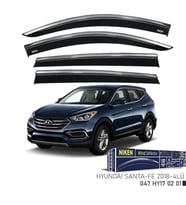 Hyundai Uyumlu Santa Fe 2018- Kromlu Cam Rüzgarlığı 4Lü Parça