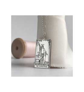 925 Ayar Gümüş Tarot The Magician Büyücü Kolye (Gümüş)